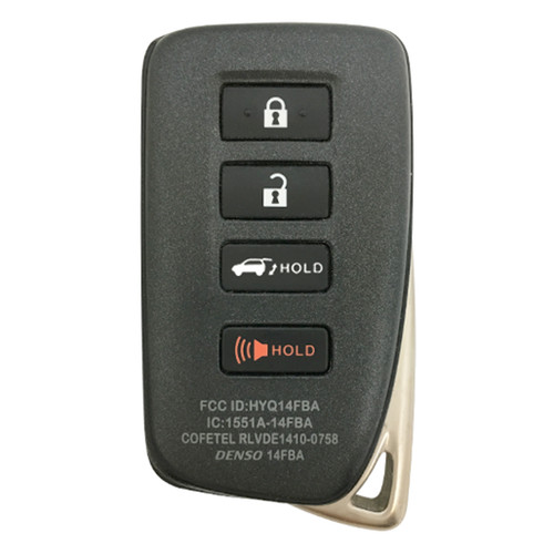 Lexus 4 Button Proximity Remote Smart Key HYQ14FBA / AG Board / 89904-78070 181261 Proximity Keys