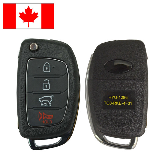Hyundai 4 Button Remote Head Key TQ8-RKE-4F31 95430-2W010 - Refurbished, Grade A