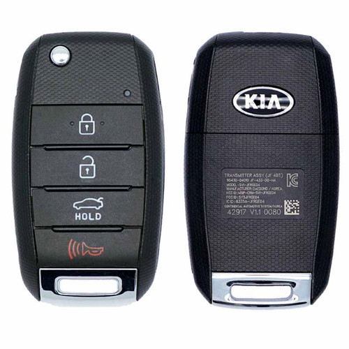 Kia 4 Button Flip Key SY5JFRGE04, 95430-D4010, 433 MHz - Refurbished, Grade A