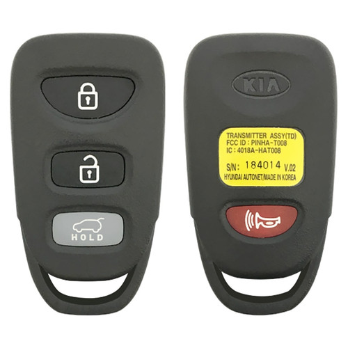 Kia 4 Button Remote PINHA-T008, 95430-1M110, 315 MHz - Refurbished Recase
