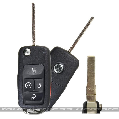 Volkswagen 5 Button Flip Key NBG010206T, 561837-202-A, 315 MHz - Refurbished, Grade A