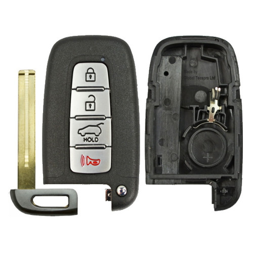 Hyundai, Kia 4 Button Smart Key Shell Replacement Case with High Security Insert SY5HMFNA04 - Aftermarket