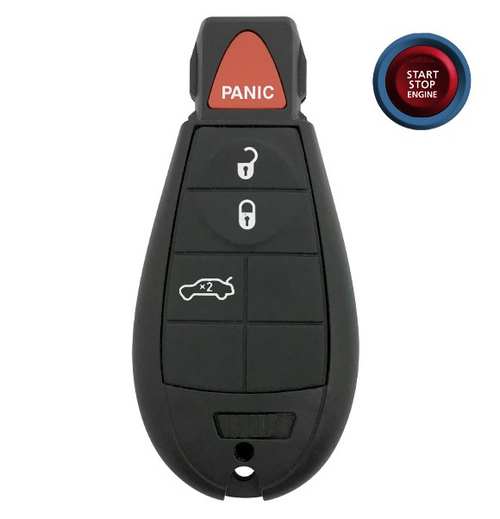 Chrysler, Dodge 4 Button Smart Key IYZ-C01C 68058346AF, 433 MHz - Refurbished, Recase