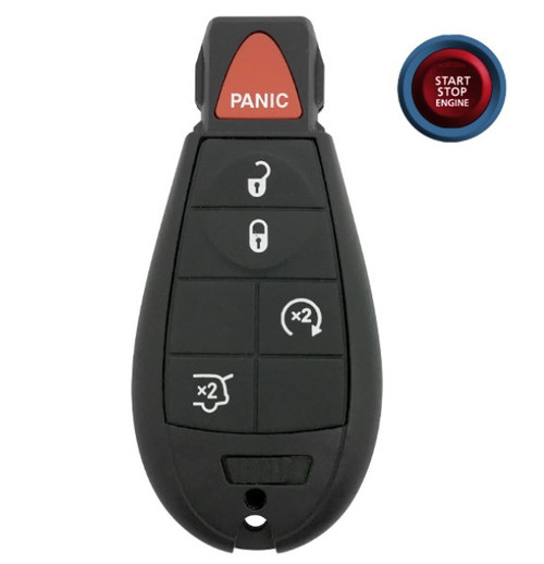 Jeep 5-Button Smart Key IYZ-C01C 05026453AL 433 MHz, Refurbished Recase