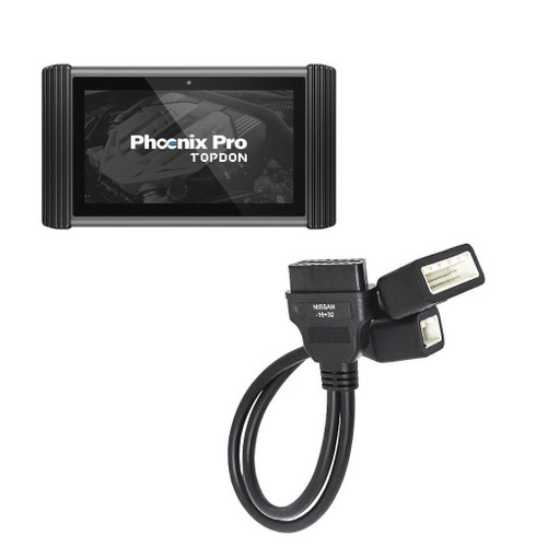 TopDon Phoenix Pro Diagnostic Programming Tool + Nissan 16+32 Secure Gateway Adapter Cable - BUNDLE