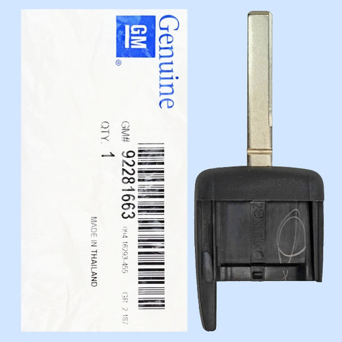Chevrolet Pontiac High Security Remote Head Key Blade - Top Portion 92281663, GM45 - New, OEM