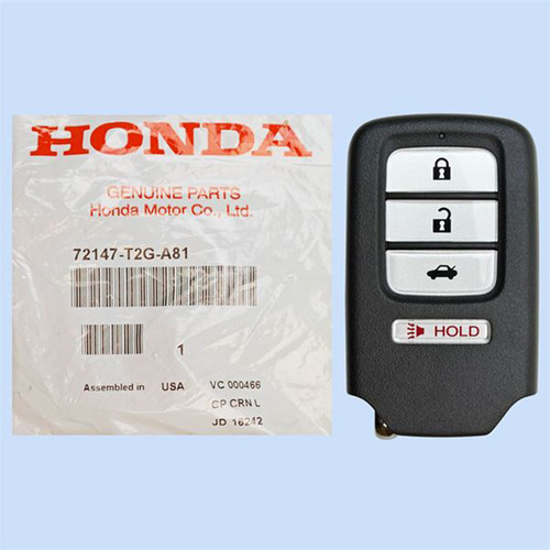 Honda 4 Button Driver 2 Smart Key ACJ932HK1310A, 72147-T2G-A81, 433 MHz - Refurbished, Grade A