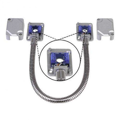Seco-Larm  Armored Door Cord – Pre-Wired Terminal Blocks & Removable Covers - Silver
