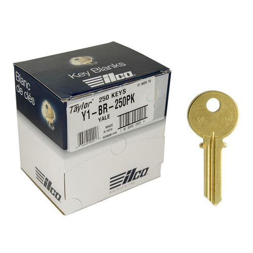ILCO Y1 Metal Key Blank - Brass - 250 Pack 