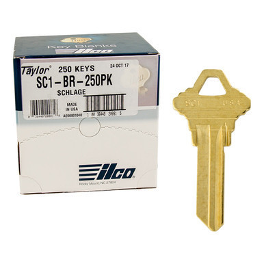Ilco Schlage SC1 1145 Residential Key Blank - Brass - 250 Pack 
