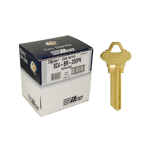 ILCO SC4 Schlage Key Blank - Brass - 250 Pack 197938 