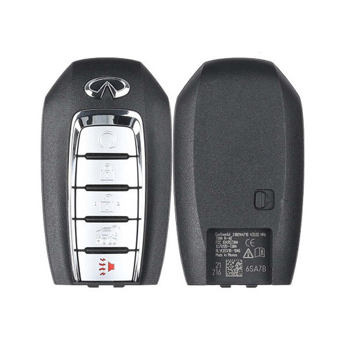 Infiniti 5 Button Proximity Smart Key KR5TXN4, 285E3-6SA7B, 433 MHz - Refurbished, Grade A