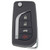 Toyota 4-Button Flip Key Shell, Standard Aftermarket