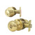 Kenaurd Premium Combo Lockset - Knob & Deadbolt - Entrance - Polished Brass - Retail Packaging - KW1 / SC1 - Grade 3
