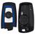 BMW 3 Button Blue Trim Smart Key Shell Replacement Case YGOHUF5661, YGOHUF5662, YGOHUF5767, KR55WK49863 - Aftermarket