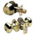 Master Lock BCC0603KA4S Biscuit Combo Pack Door Knob & Deadbolt SC1 - Entry - Grade 3 - Polished Brass