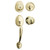 Master Lock Master Lock HDLBC0603KA4 Handleset with Biscuit Style Knob and Single Cylinder Deadbolt KW1 - Grade 3 - Polished Brass Master Lock