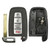 Hyundai, Kia 4 Button Smart Key Shell Replacement Case with High Security Insert SY5HMFNA04 - Aftermarket