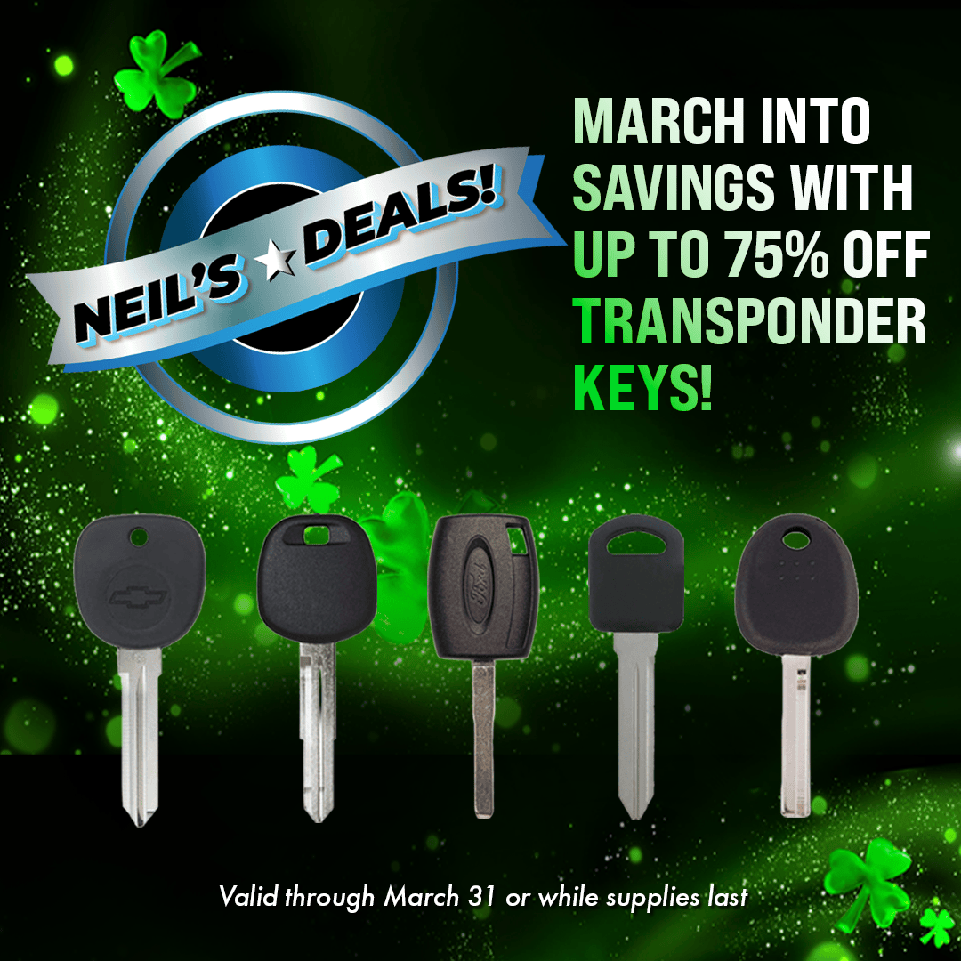 March Neil's Deals 2026 on Transponder Keys