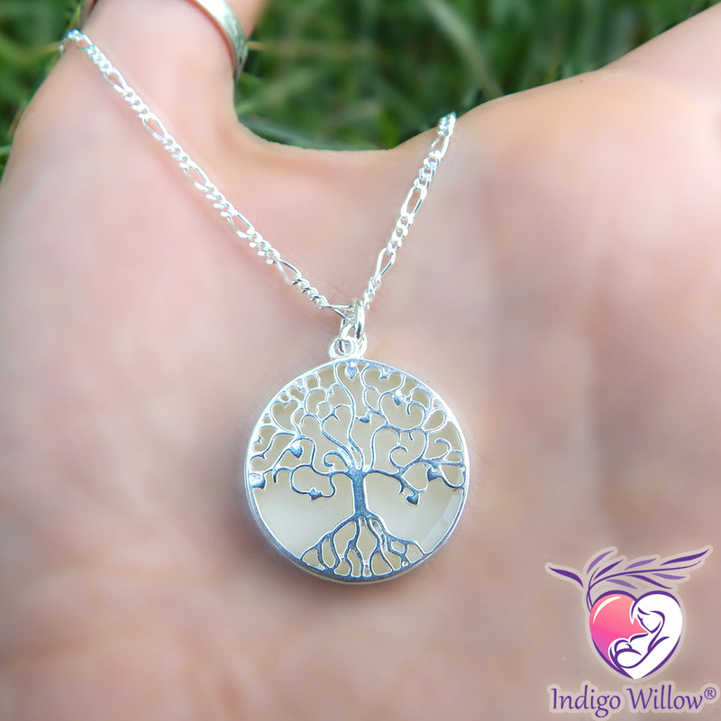 Tree of Life Layered Breast Milk Pendant - Indigo Willow® Breast Milk ...