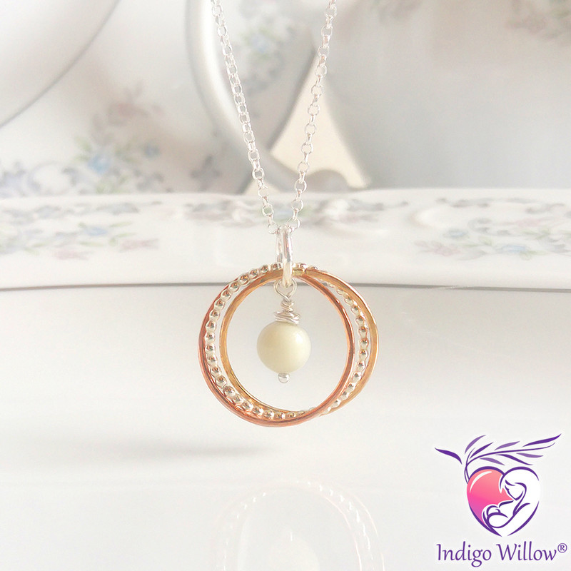 Orbiting Triple Ring Breast Milk Pendant Indigo Willow® Breast Milk