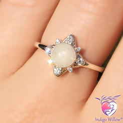 Aelia Sterling Silver and CZs (or) Diamond Breast Milk/DNA Ring