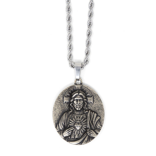 In Via || Scapular Medal - Handcrafted with 22in Steel Rope Chain