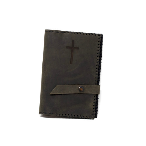 OreMoose || Magnificat Cover (Otter) - Handmade Leather Magnificat Cover with Cross Design