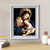 Madonna and Child painting by Giovanni Battista Salvi da Sassoferrato (1640) - White Frame - Framed Canvas - 8" x 10"