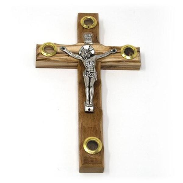 Olive Wood Cross with Four Marks