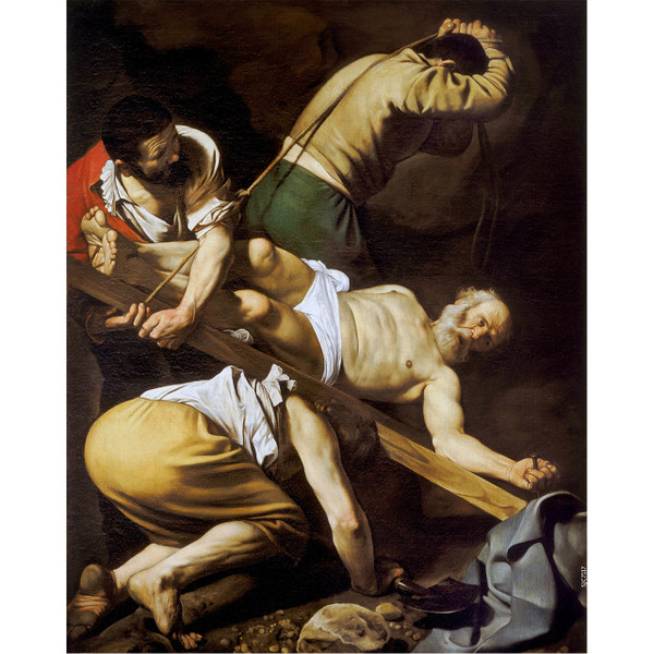 The Crucifixion of Saint Peter painting by Caravaggio (1601) - Canvas Print