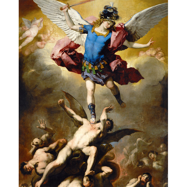 The Fall of the Rebel Angels painting by Luca Giordano (1666) - Canvas Print - 16" x 20" - St. Michael the Archangel