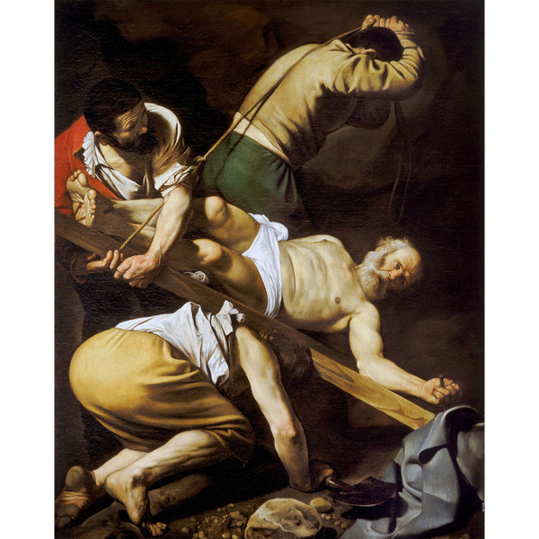 The Crucifixion of Saint Peter painting by Caravaggio (1601) - Canvas Print - 16" x 20" - Crocifissione di San Pietro