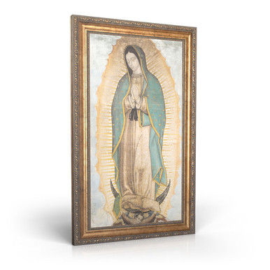 Original Our Lady of Guadalupe - Framed Canvas 12" X 22"