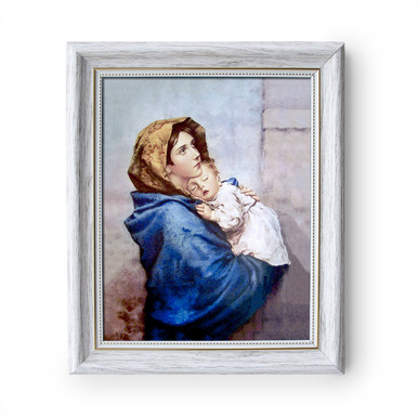 ヨーロッパ式刺繍絵タペストリー:  Madonna with the Child ヨーロッパ式刺繍絵タペストリー: Madonna with the Child