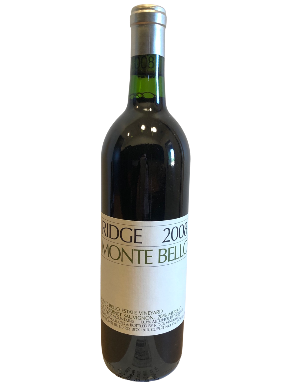 Ridge Monte Bello Vineyard Santa Cruz 2008