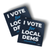 I Vote For Local Dems (3.5" x 3.5" Vinyl Sticker -- Pack of Two!)