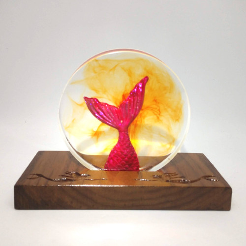 "Scarlet Dreams Mermaid Tail" Fantasea Resin Waterscape