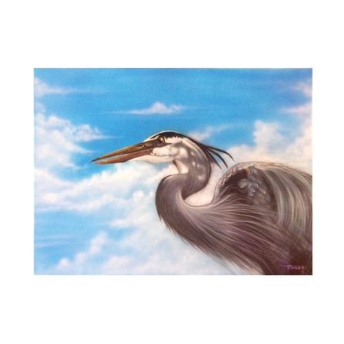 "Great Blue Heron" Airbrushed Canvas