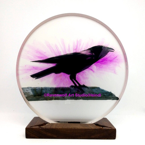 Crow on Branch 3D Resin Photoscape