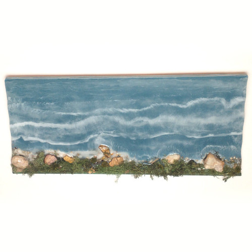 "Rocky Lakeshore" Mixed Media Artwork