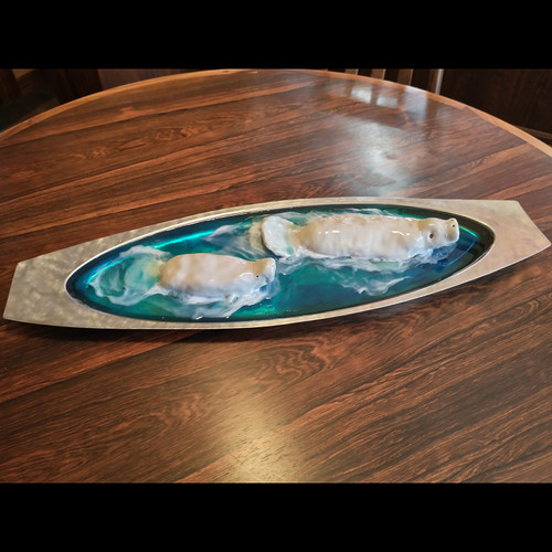 "Manatees of Crystal River" Sculptural Tray