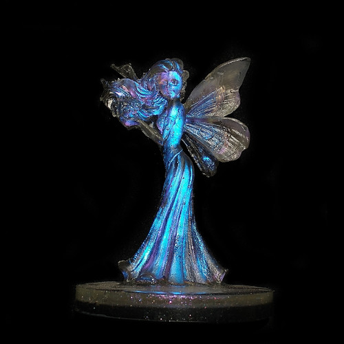 Blue Iridescence Fairy Statuette