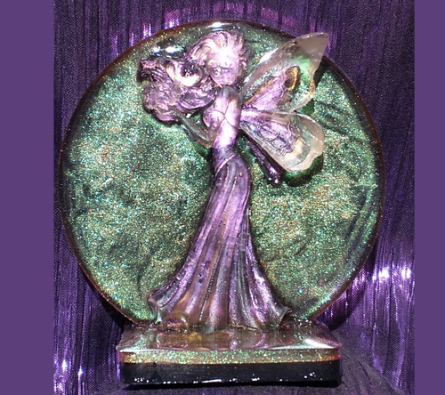Round Pink Iridescence Fairy Statuette