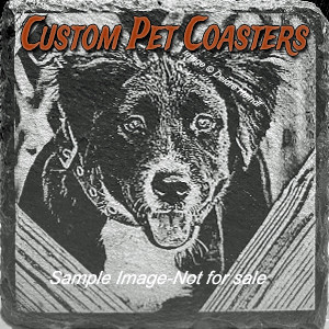 Puppy Pet and Memorial Slate Coaster