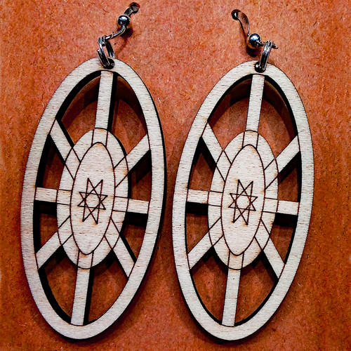 Lakota Star Oval Earrings