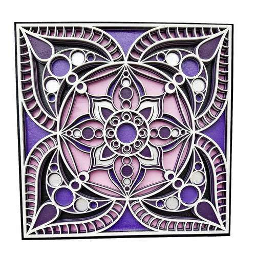 Layered Wood Purple Pendulum Mandala