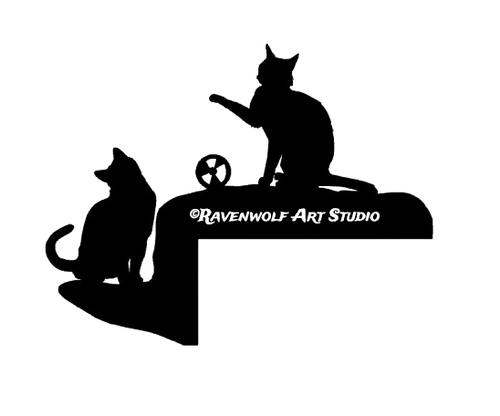 Black Melamine 2 Cats Look Up Door Trim Corner