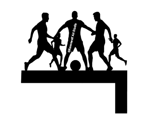 Soccer 5 Players Door Corner Design ©Ravenwolf Art Studio