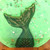 Close-up detail view of "Shimmering Emerald Tail" Mermaid Fantasea Resin Waterscape